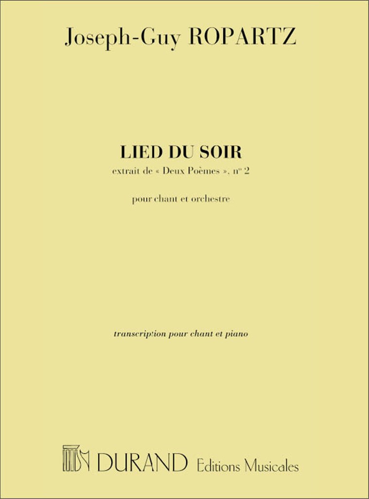 2 Poemes N 2 Lied Du Soir Baryton-Piano